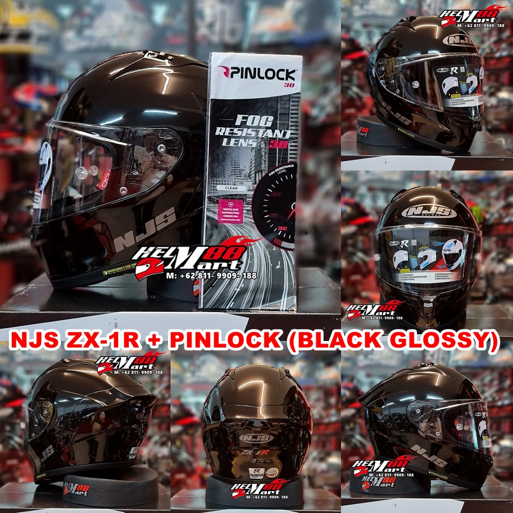 NJS ZX-1R Solid + PINLOCK Antifog Original Helm NJS ZX1R FLAT VISOR NJS ZX1 TERBARU-4