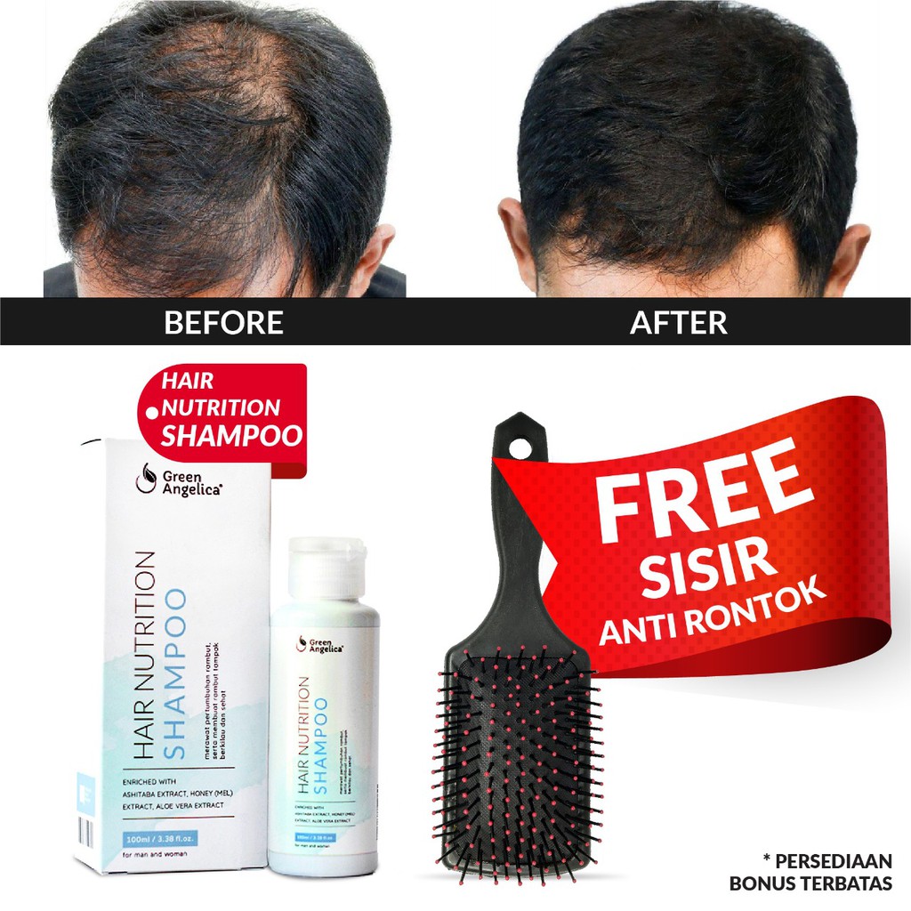 Hair Nutrition Shampo Anti Rontok Penumbuh Rambut Alami Green Angelica