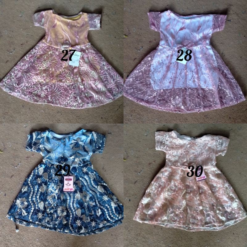 dress brokat anak cewek baby usia 1-4 tahun