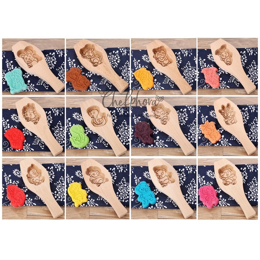 Cetakan Kayu Mooncake Kue Bulan Angku Thok AngkongPia TioCiu 12 Shio