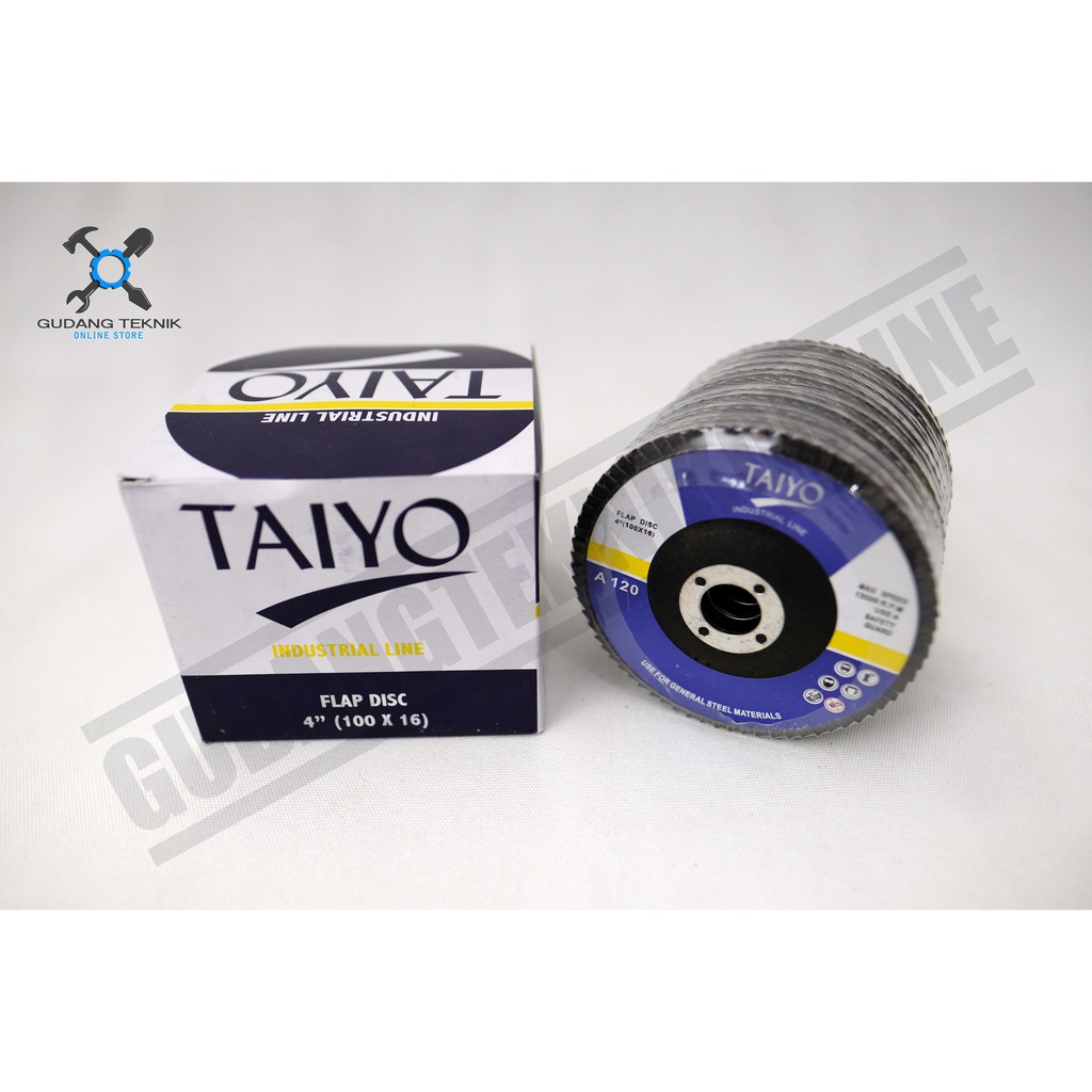 Flap Disc 4 Inch Taiyo A120 / Mata Amplas Susun Gerinda 4&quot; Taiyo A 120