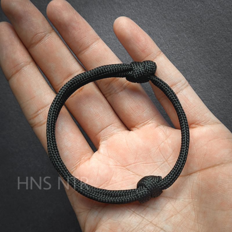 Gelang Paracord 4mm 7core Hitam polos