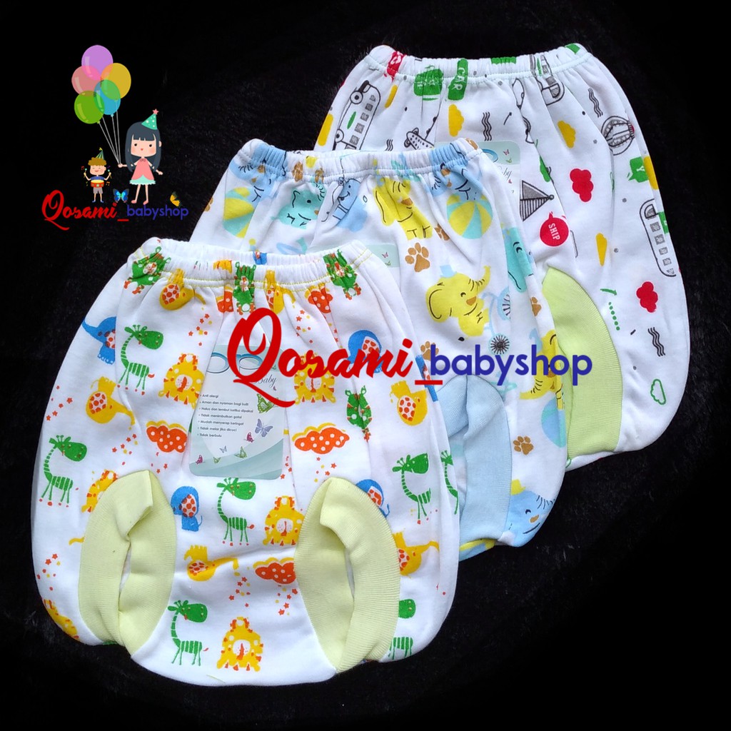 Merk OP 3 pcs Celana Pop Bayi Motif Print SNI