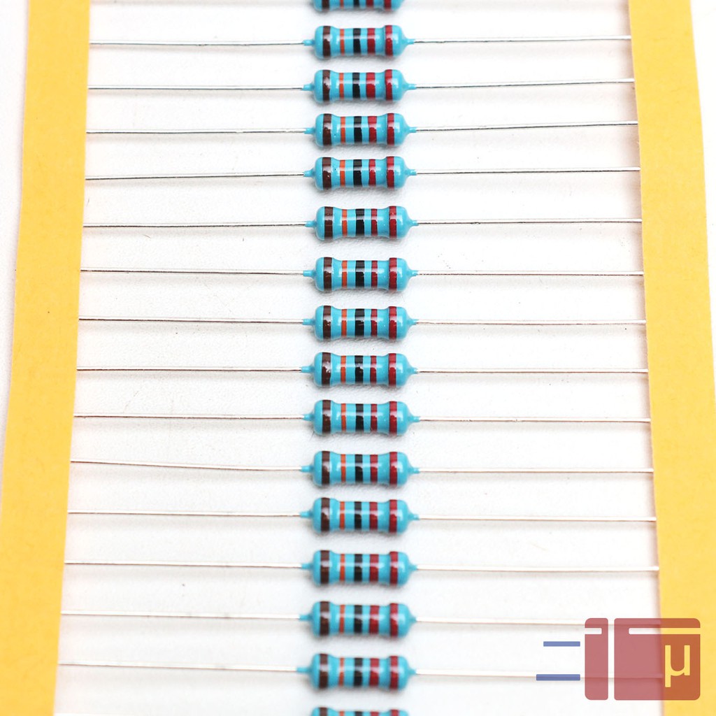 x10 Resistor 220K 1/2W Metal Film 1% Taiwan Kaki Tembaga