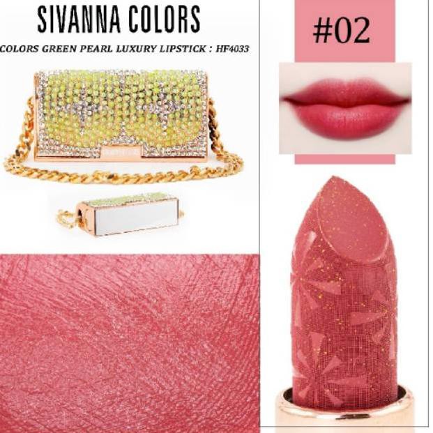 Sale SIVANNA COLORS Green Pearl Luxury Lipstick #HF4033 Thailand / Lip Stick / Matte / Tas Emas Mewa