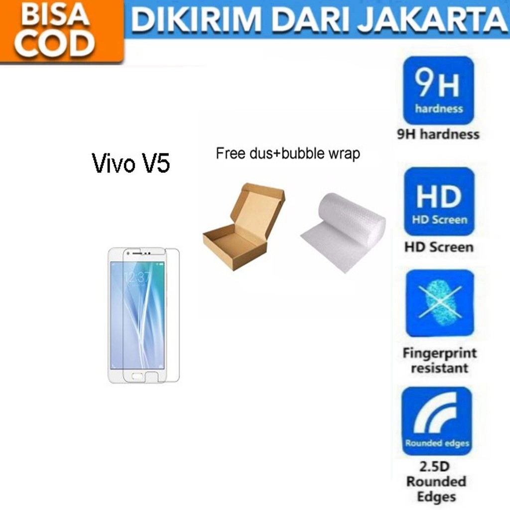 Vivo V5 Tempered Glass Screen Protector Anti Gores