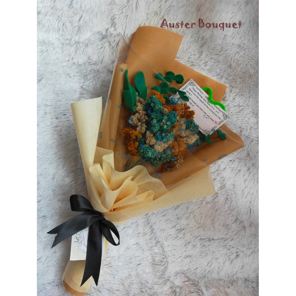 Hand Buket Bunga Kering Edelweis AB 320 Murah Cantik