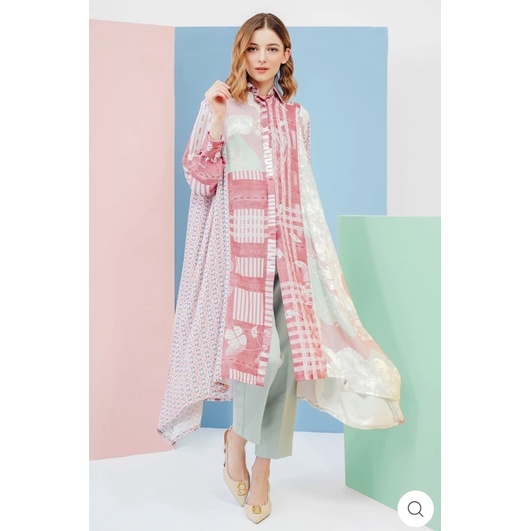 Nami shirt dress red size M benang jarum by buttonscarves