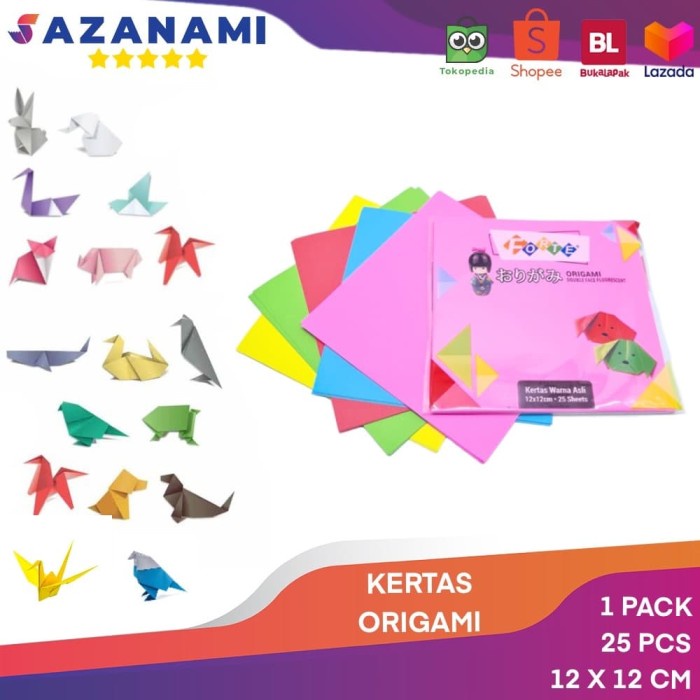 

Senikertas- Kertas Origami 12 X 12 Kertas Lipat Forte Kertas Warna 2 Sisi Isi 25 -Kertas-Seni.