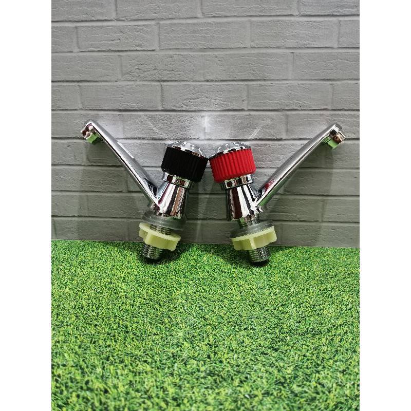 kran wastafel putar warna merah & hitam