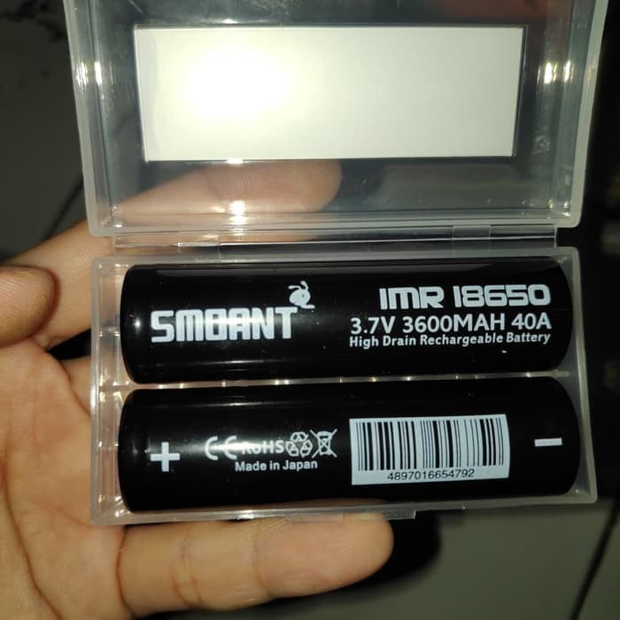 Baterai Vape SMOANT hitam  3600mAh 40A clone