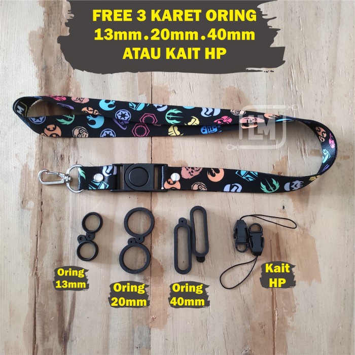 

READY Lanyard Starwars Gantungan HP, Kunci dll - Bonus 3 Oring TERLARIS