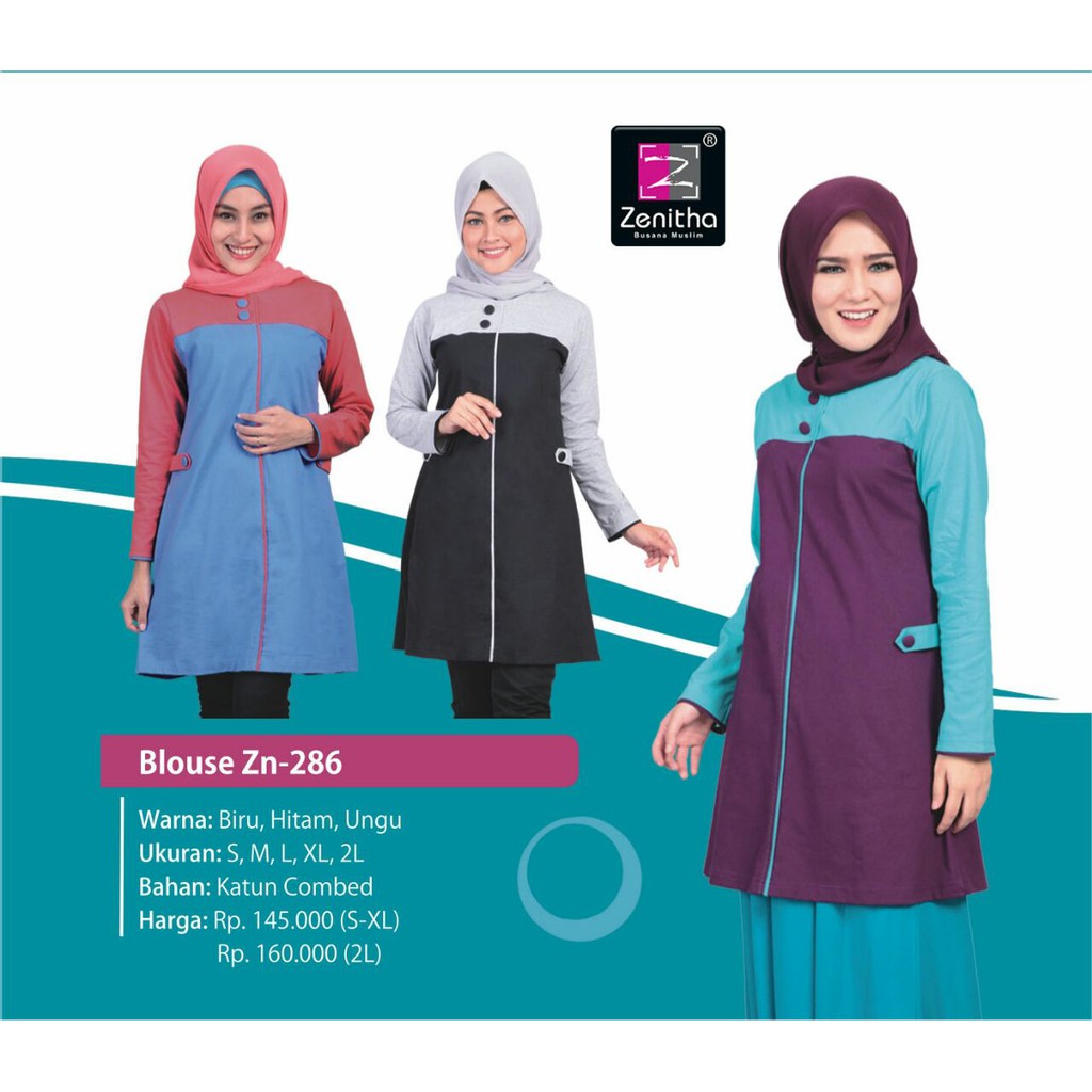 Baju Tunik/Pakaian Wanita/Atasan Muslim/Baju Branded/Baju Kuliah/zn286