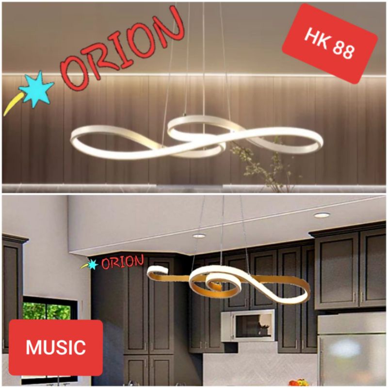 Lampu gantung modern LED 3 warna