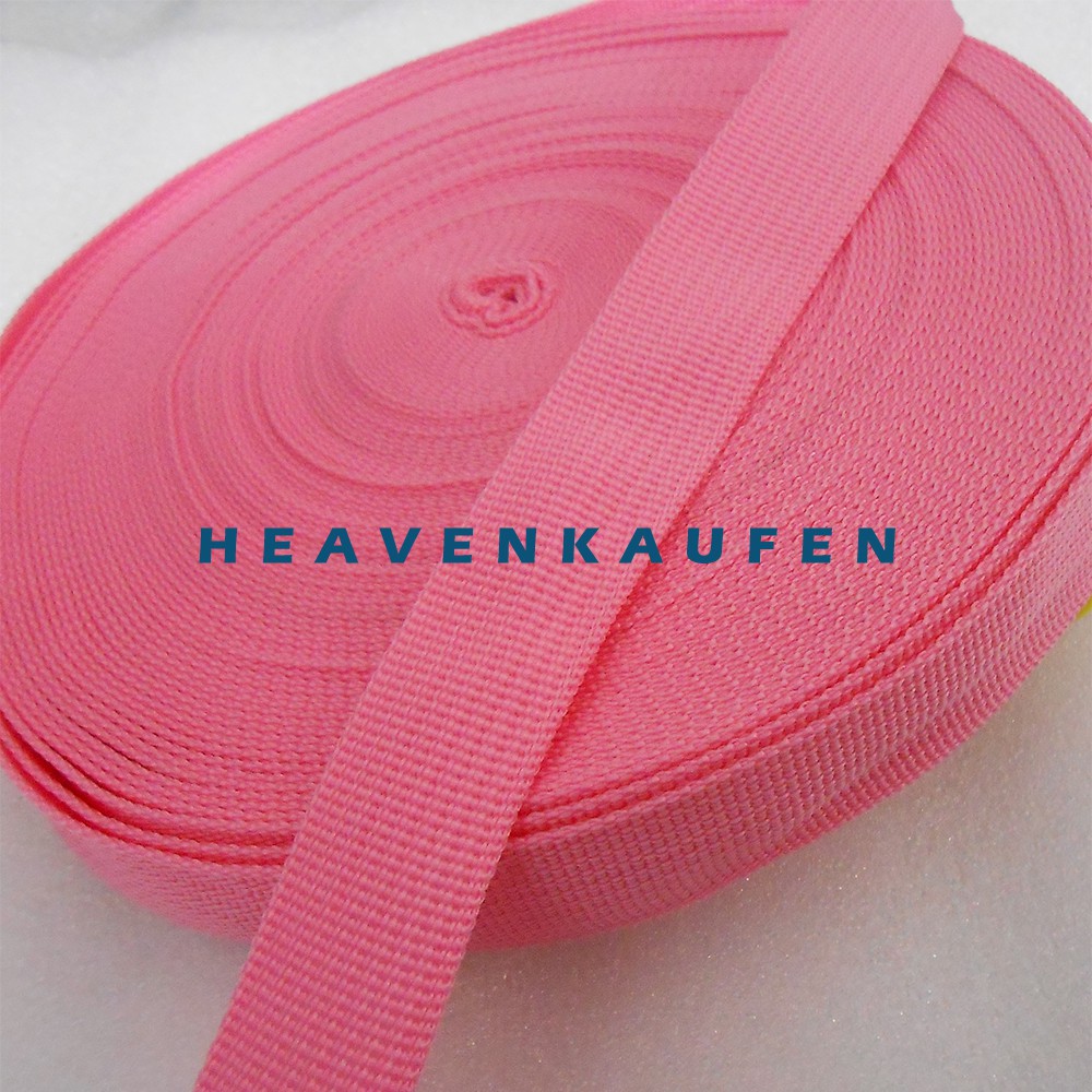 Webbing Tas 2,5 cm Pink / Merah Muda Meteran