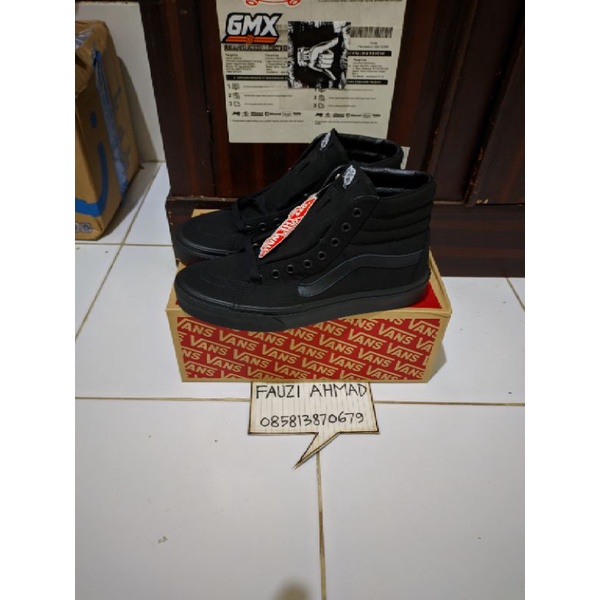 vans sk8 hi full black size 40,5 resmi