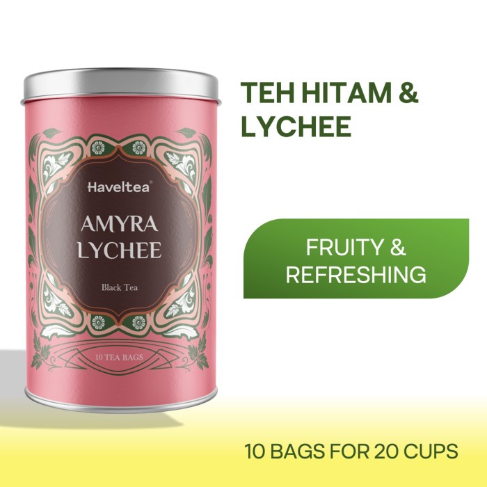 

Teh-Daun- Amyra Lychee | Big Tin | Haveltea | Lychee Tea | Premium Fruit Tea - Big Pouch -Daun-Teh