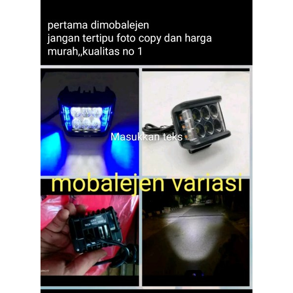 Terlaris lampu tembak strobo 6 led mini high low motor mobil