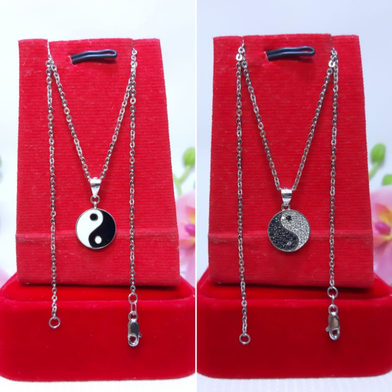 Kalung + liontin yin yang perak silver 925