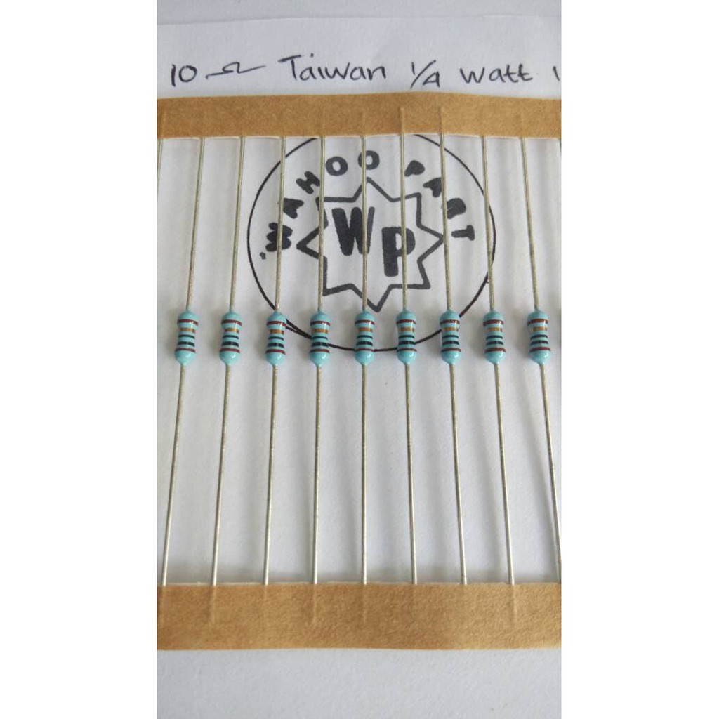 Resistor Taiwan 10 Ohm Metal Film 1/4 Watt 1%