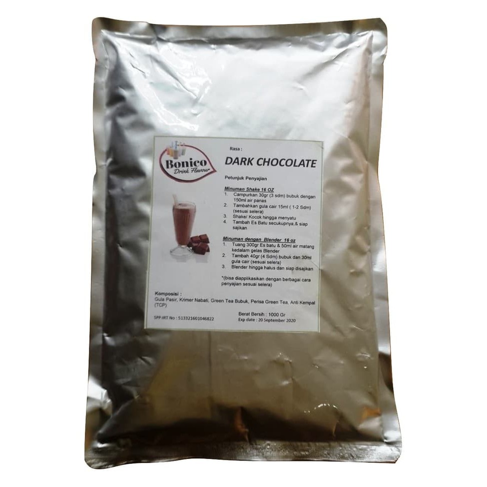

BONICO DARK CHOCOLATE drink powder 1kg Bubuk minuman milk ice COKLAT - tth859