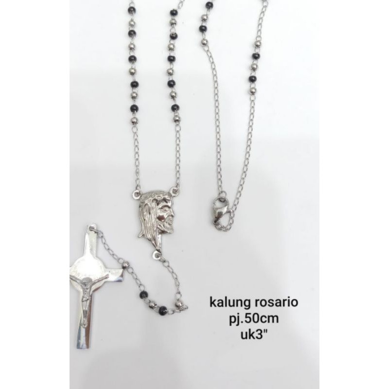 Kalung Rosario Silver Titanium106