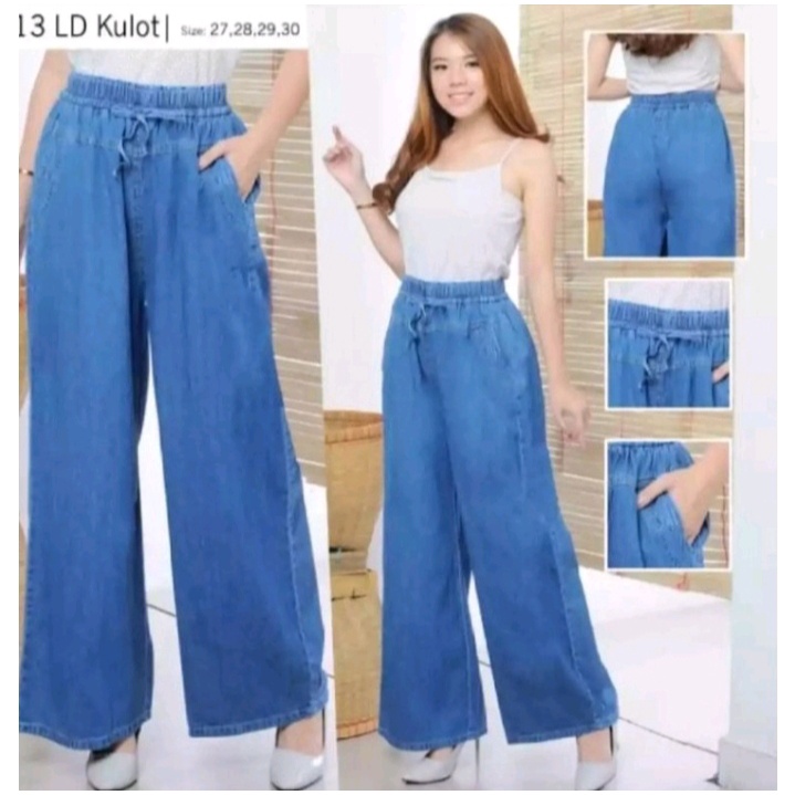 COD Kulot Jeans Rawis Pinggang Karet