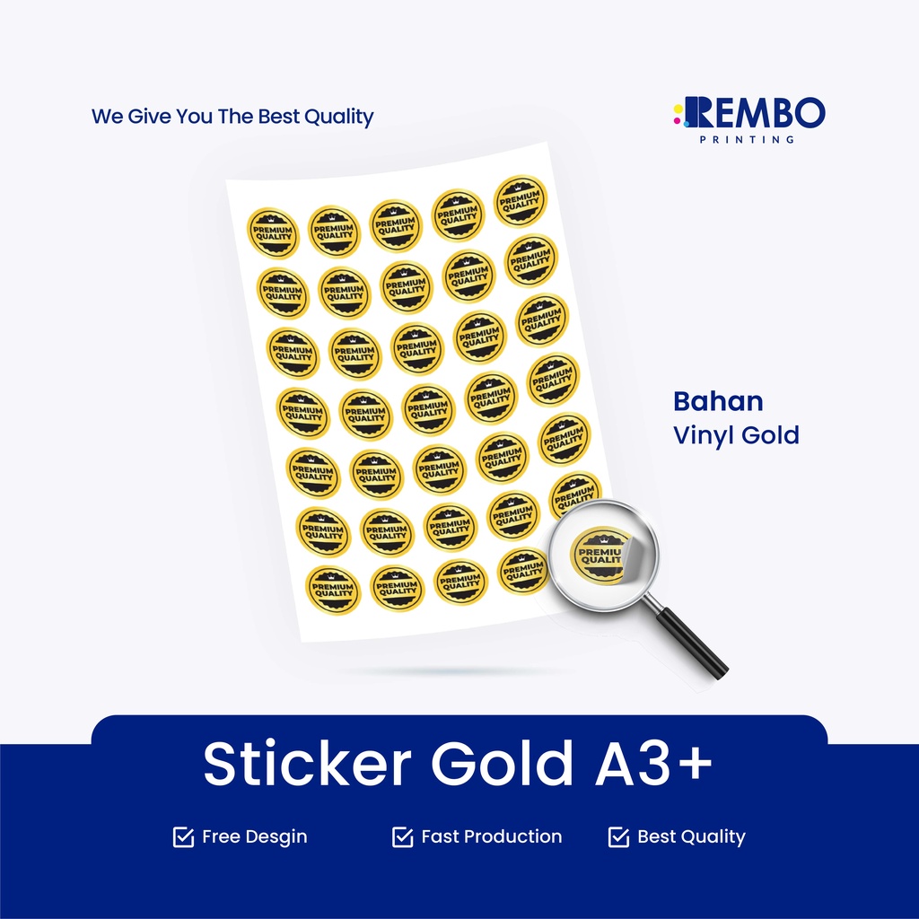 Stiker Gold BULAT / KOTAK A3+ Label Produk &amp; Online Shop