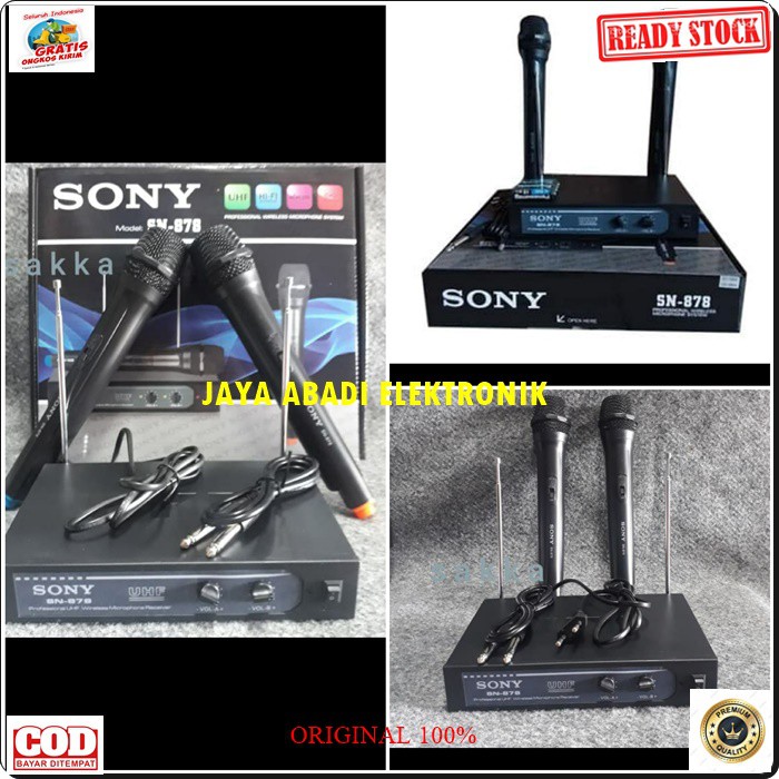 G145 SONY mic wireless karaoke mik sepasang mikrophone Wireles dual pegang UHF microphone pro suara audio sound sistem vokal vocal professional panggung dj studio G145  Sepasang mic pegang UHF  jarak mic bisa pakai sampe 20-40 meter.  BISA DIPAKAI KE SEGA