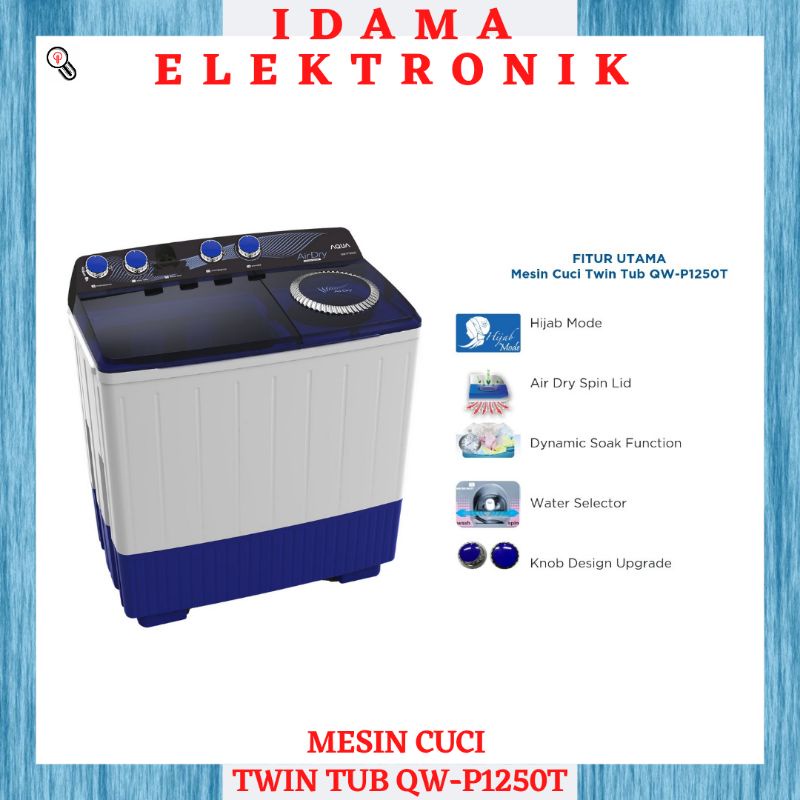 MESIN CUCI TWIN TUB QW-P1250T