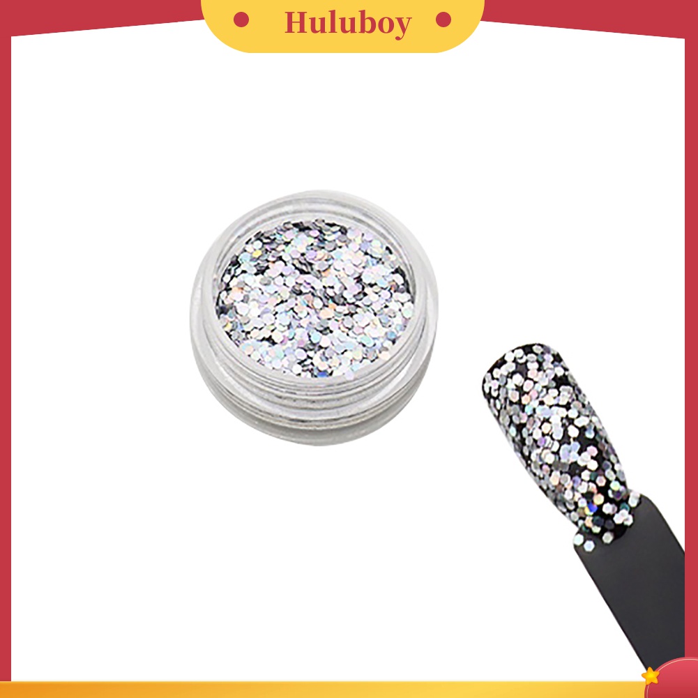 Huluboy Huluboy♡ 4 Kotak Payet Glitter Heksagonal Linear Untuk Dekorasi Nail Art Manicure