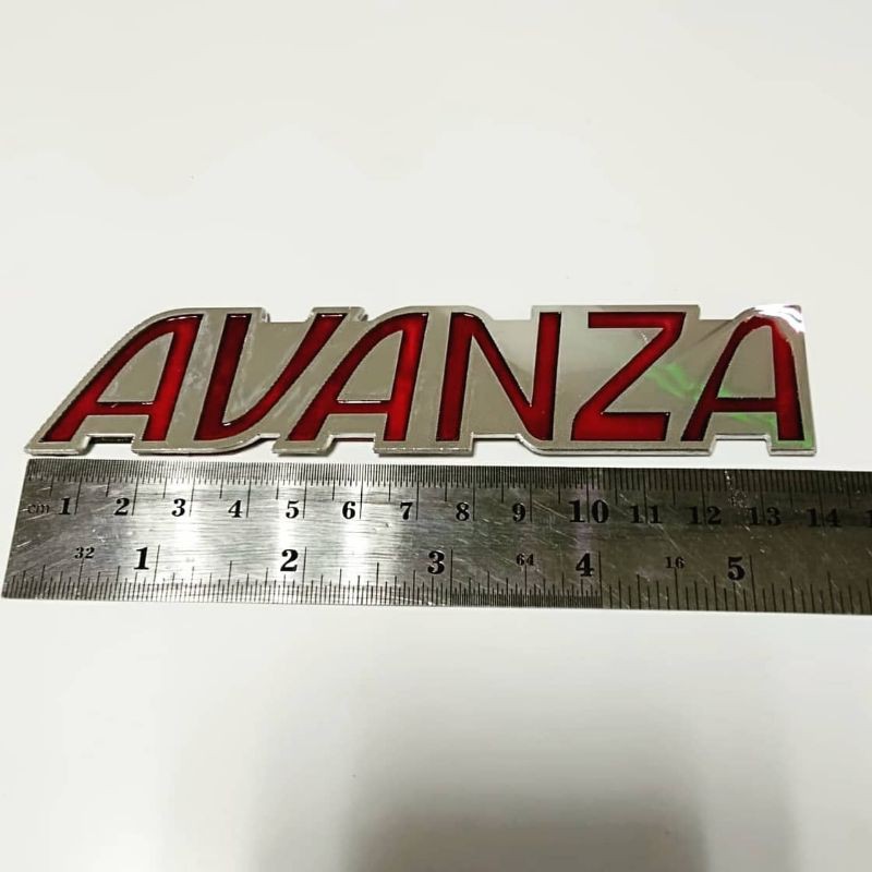 emblem STIKER STICKER mobil LOGO toyota avanza plat keras KOMBINASI merah PLATINUM SILVER