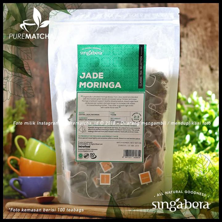 

Singabera Tisane - Jade Moringa Tea 100Tb Teh Hijau Daun Kelor Herbal
