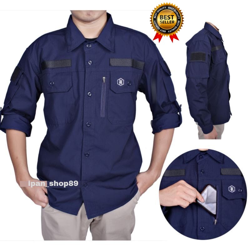 KEMEJA TACTICAL PRIA HEXAGON LENGAN PANJANG/KEMEJA LAPANGAN/KEMEJA TACTICAL/KEMEJA CASUAL