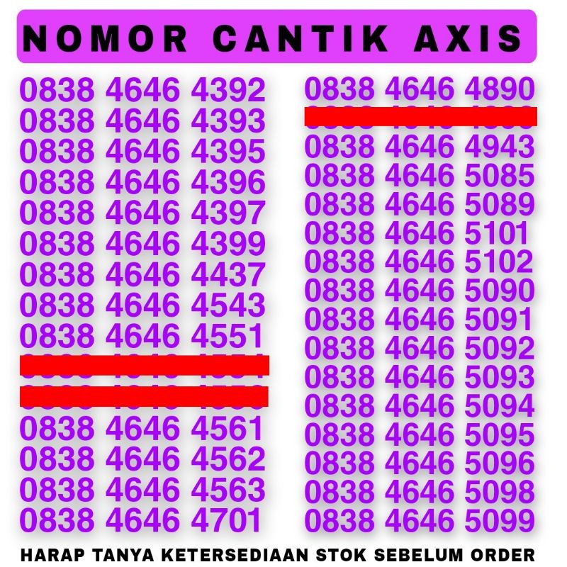 PERDANA AXIS MURAH / Nomor Cantik Axis