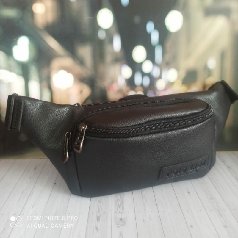 WAIST BAG PRIA BEST SALLER !!! Tas selampang Pria kulit PREMIUM Polozada PU Z012