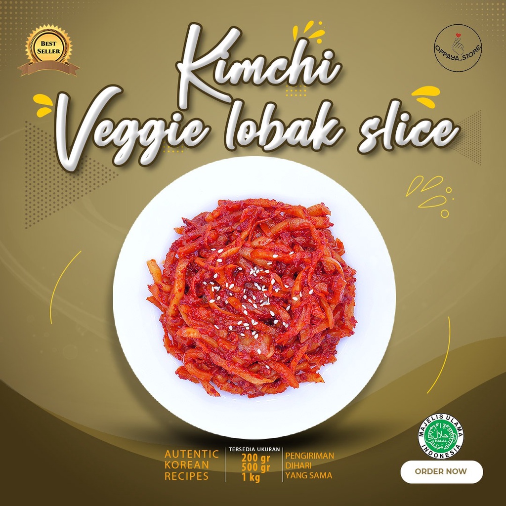 

Vegetarian Kimchi Lobak Wortel Slice 200Gr Veggie Vegan