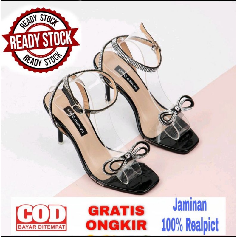 hak tahu wanita/sendal hak kaca wanita/sepatu hak murah/ sepatu hak murah/sepatu kaca wanita/sepatu