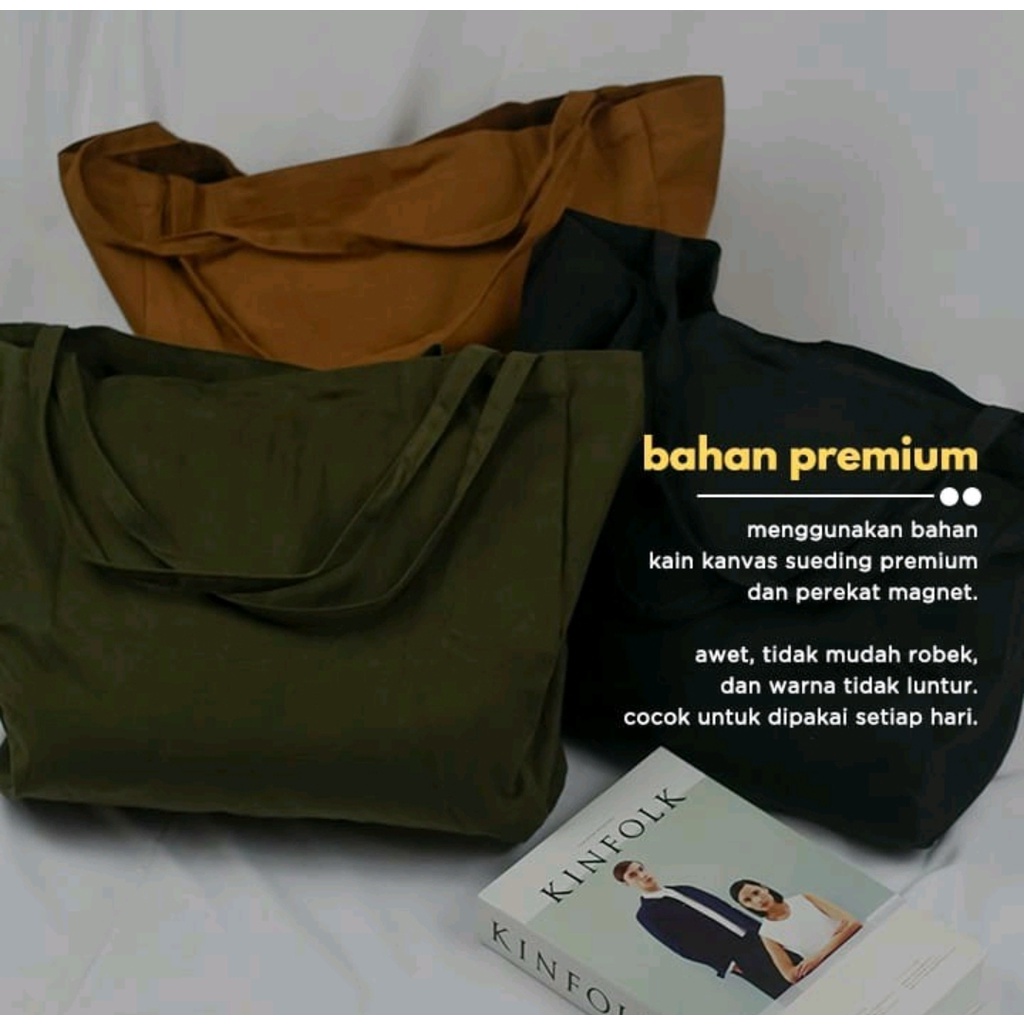 EQ PROMO!!NUDIE BAG/TOTEBAG CANVAS BESAR POLOS SUEDING TEBAL LEMBUT MODEL TAS BAGGY BISA COD