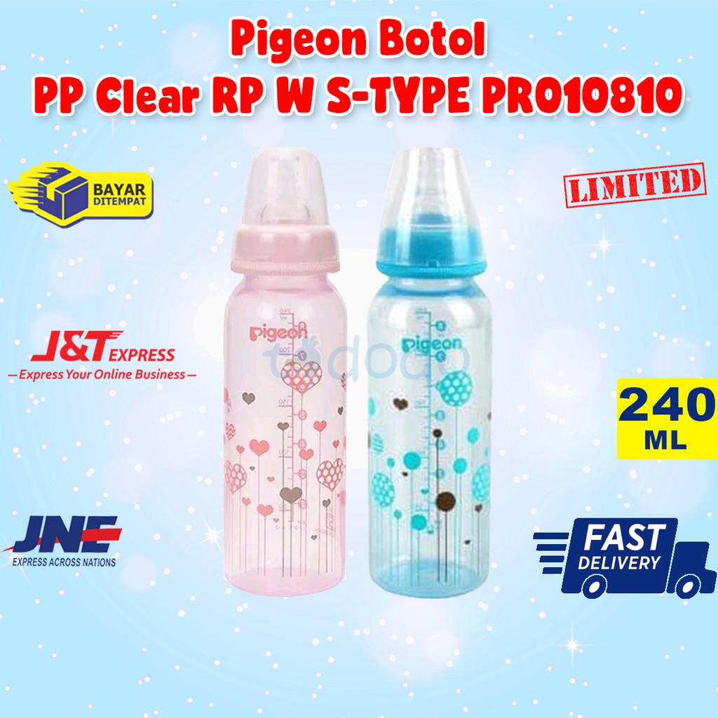 Pigeon Botol PP Clear RP 240ml W S-TYPE PR010810 - Botol Susu