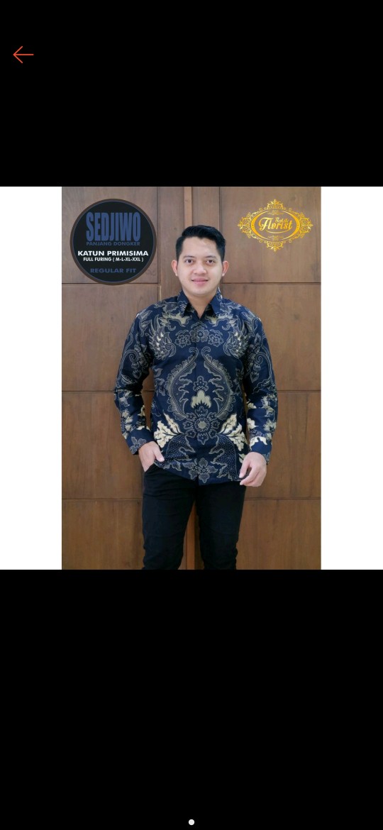 Sedjiwo Dongker Kemeja Batik Pria Full Furing Bahan Katun Halus Primisima
