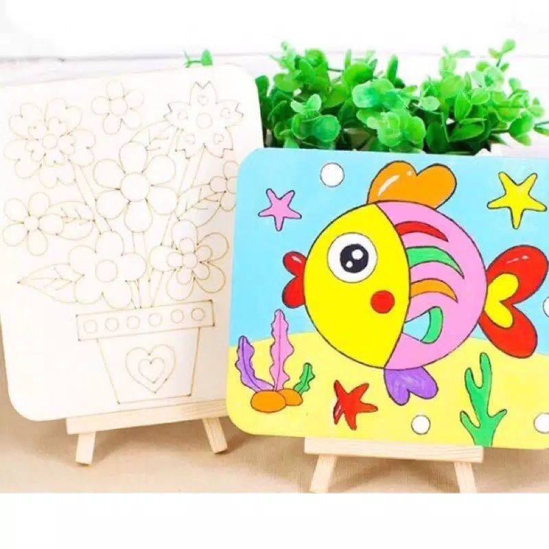 Mainan Mewarnai Papan Kayu