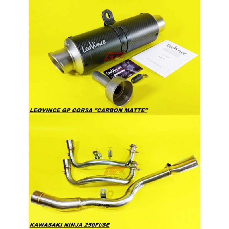 Knalpot Leovince GP Corsa Carbon Fullsystem Kawasaki Ninja 250fi Z250