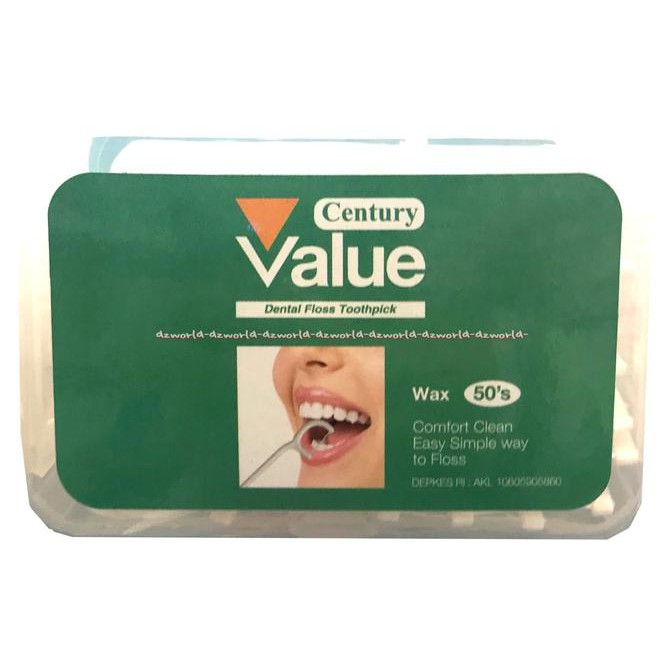 HEMAT Century Value Dental Floss Toothpick Tusuk Gigi Dan Benang Gigi Isi 50 PROMO MURAH