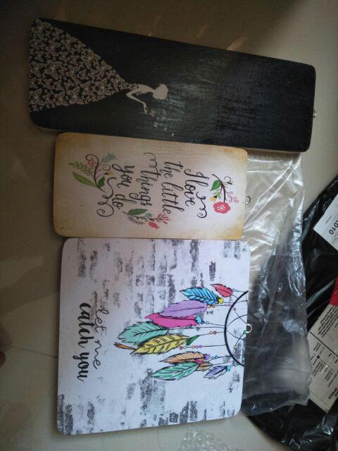 Dekorasi Dinding Scandinavian/poster Kayu / Ukuran 10x30cm / Black Butterfly