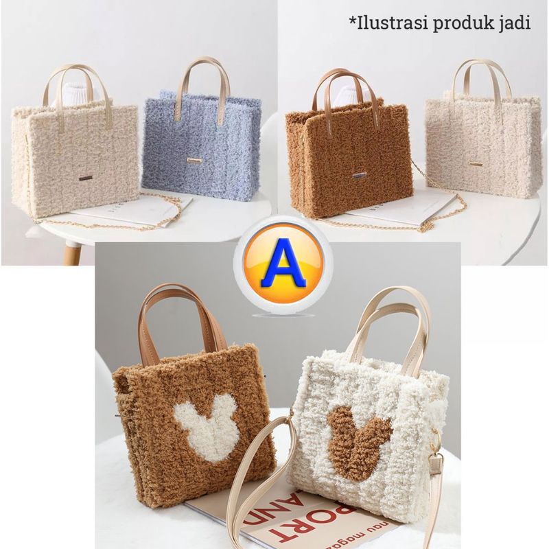 Plastic Canvas Tote Bag / Kanvas Tas KOTAK