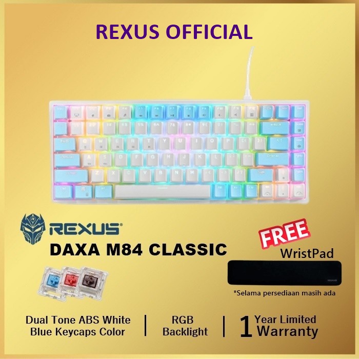 Rexus Daxa M84 Classic Wired Gaming RGB Keyboard M 84