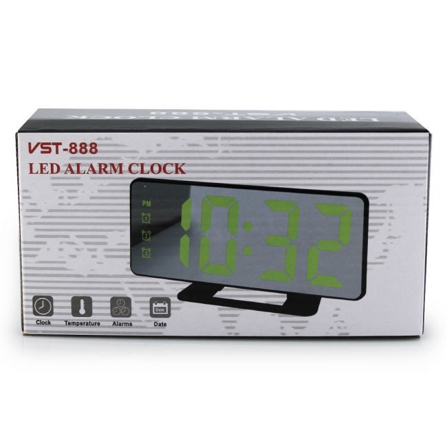 Jam Meja Digital Led Weker Alarm Clock Mirror VST-888 Merah