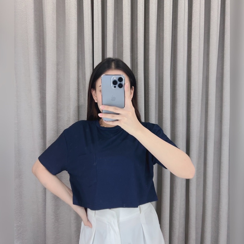 Nora pocket crop / Crop top / Atasan wanita crop