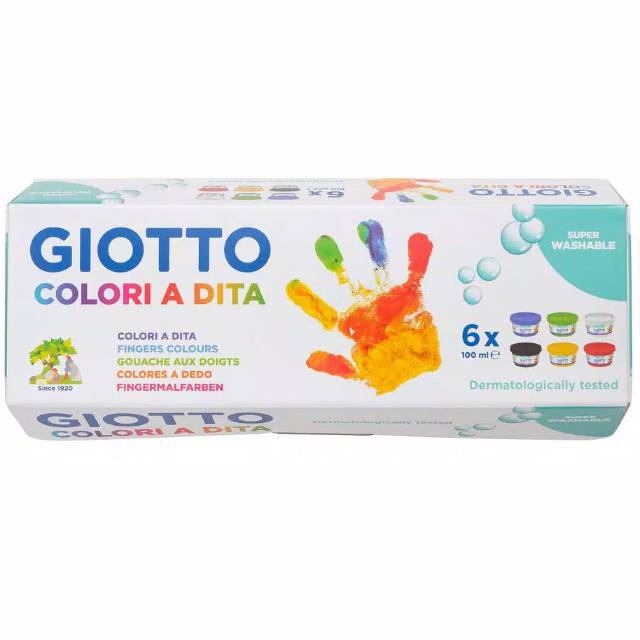 

Giotto Washable Finger Paint 6 x 100 ml Cat Lukis